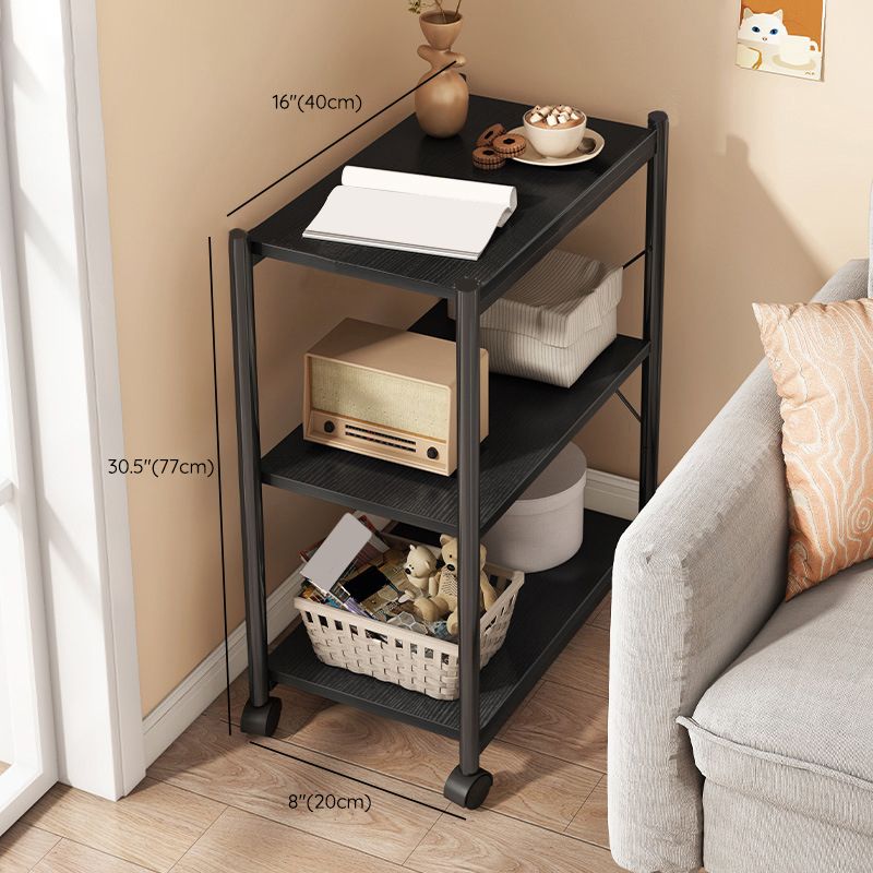 3-Shelf Bookcase Wooden and Metal Shelf Bookcase for Home Office
