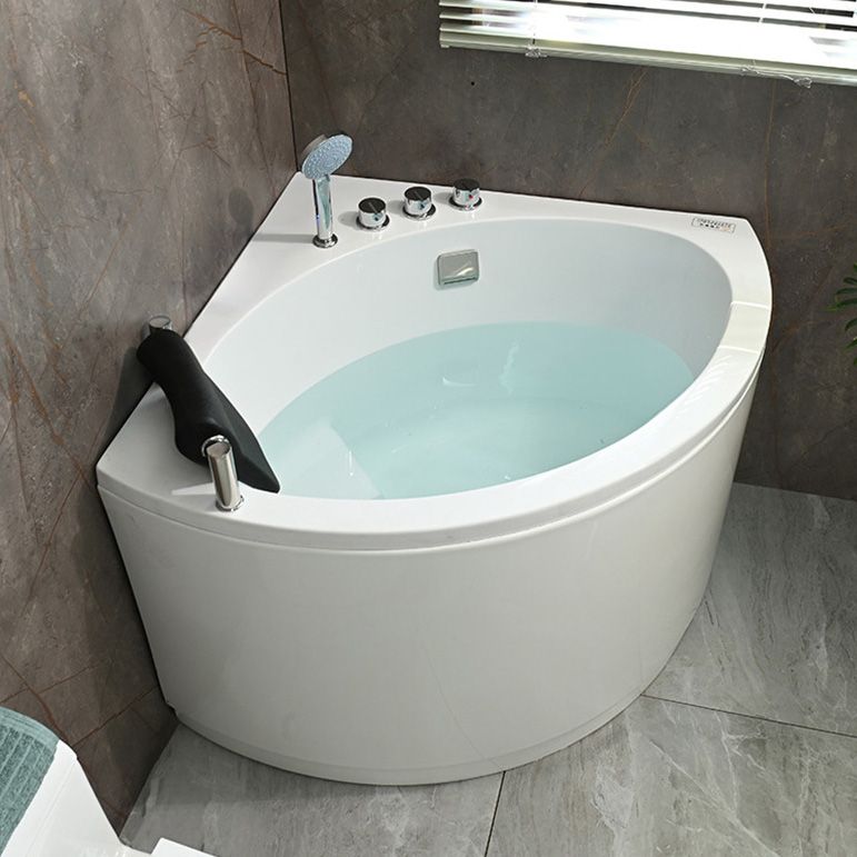 Modern Corner White Bath Acrylic Soaking Center-Back Bathtub