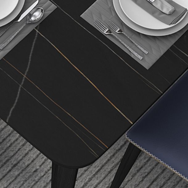 Rectangle Shape Industrial Dining Table Fixed Table with Sintered Stone