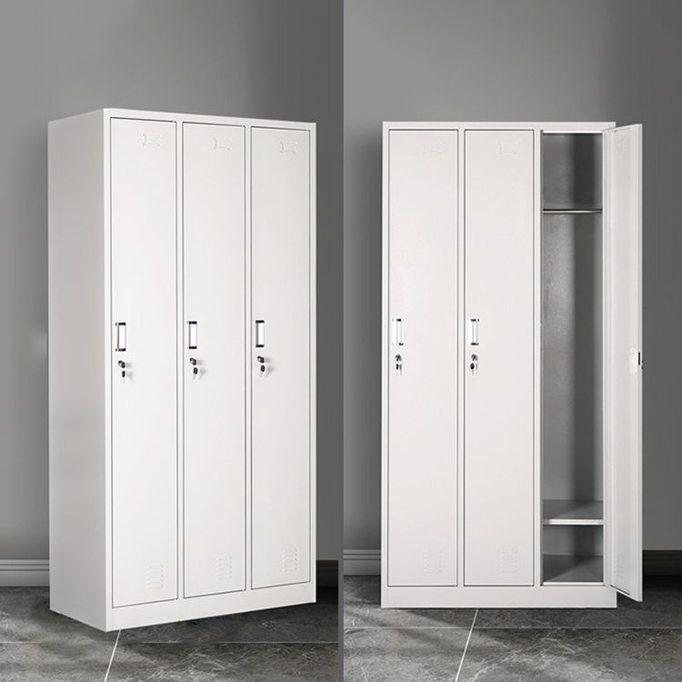 Metal Contemporary Cabinet for Bathroom White Steel Storage Cabinet