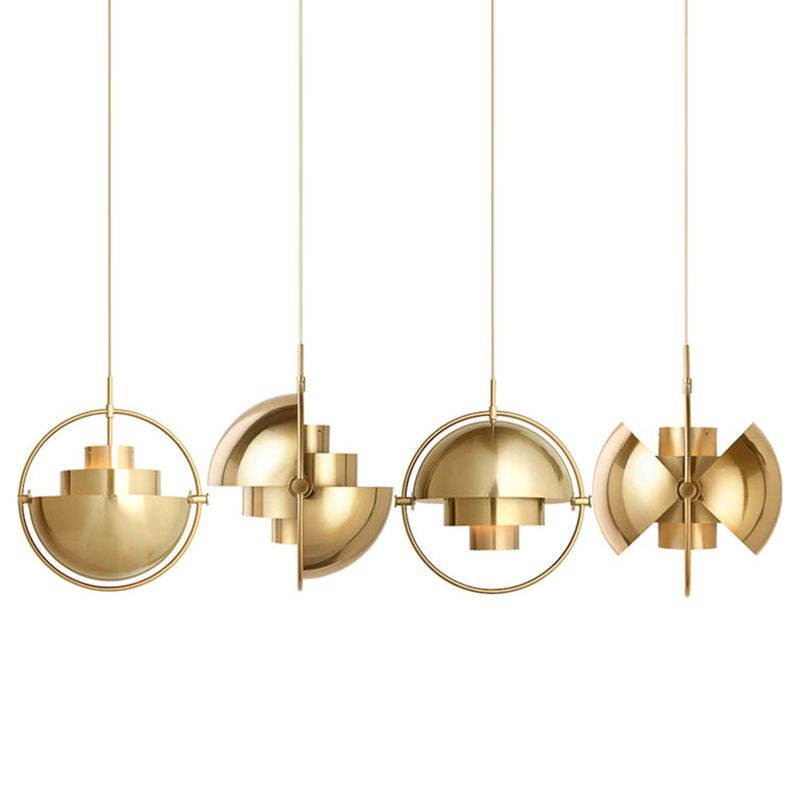 Contemporary Shaded Hanging Light Fixture Metal Living Room Ceiling Pendant Light