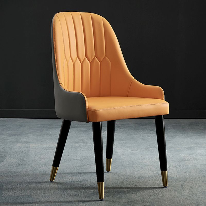 Glam Kitchen Dining Chairs Upholstered Side Chairs with Wood Legs