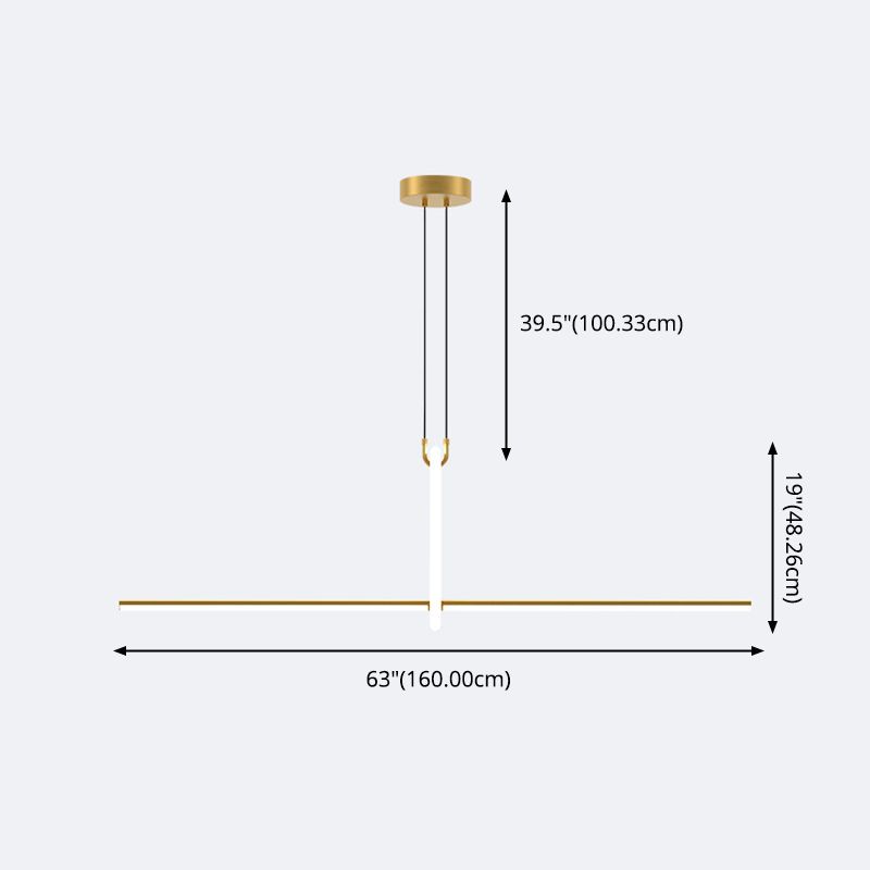 Nuevo lámpara de lámpara de metal lineal de iluminación LED moderna lineal para comedor para comedor