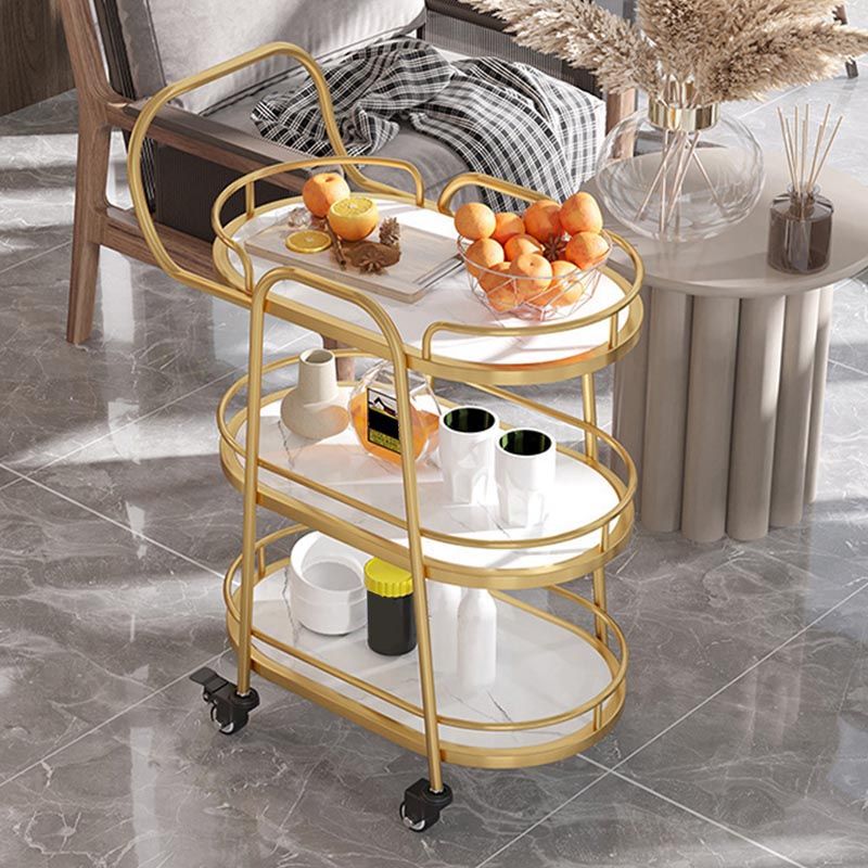 33.46" High Modern Prep Table Rolling Stone Prep Table for Home
