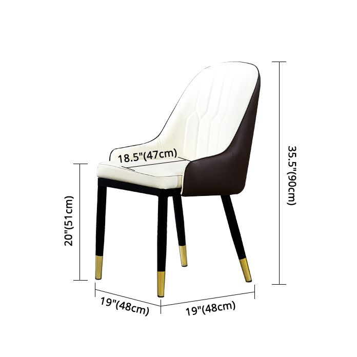 Chaise latérale de cuisine en cuir, chaise Parsons de salle à manger de 19 pouces de large pour restaurant