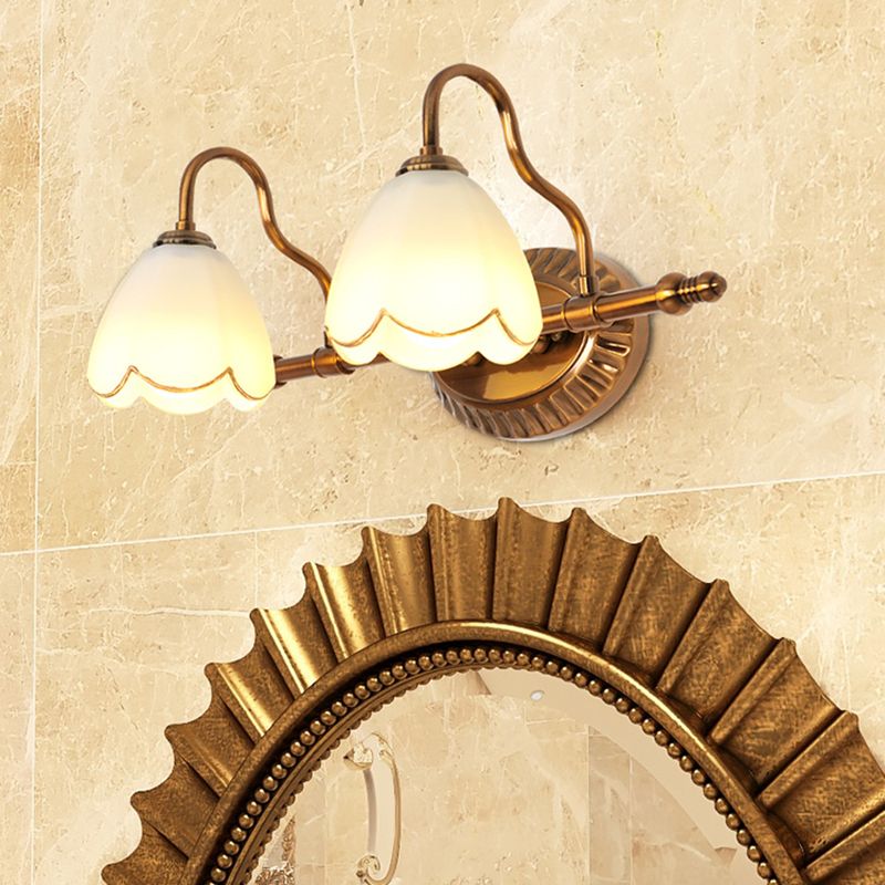 Luces múltiples de la pared de sombra única iluminación de vidrio americano espejo de la pared de la pared lámpara de la pared
