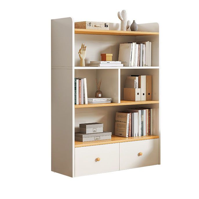 Modern Style Bookcase with Drawer Engineered Wood Shelf for Living Room