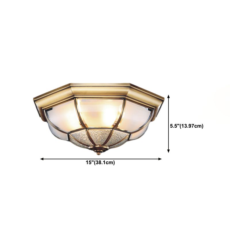 Multi-Light Geometric Flush Ceiling Light Colonial Style Metal Flush Light Fixtures