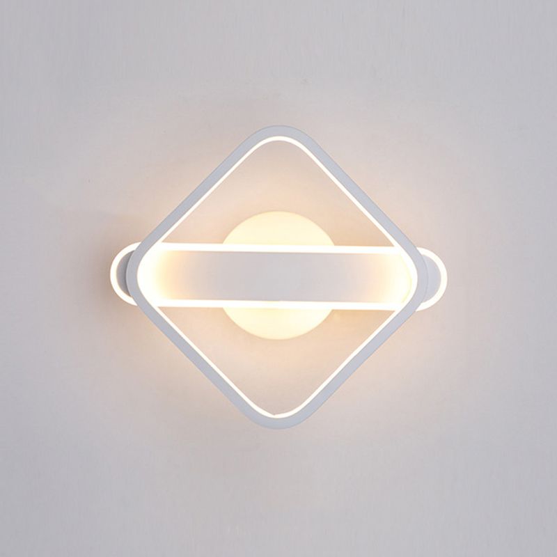 1-Light Round Wall Sconce Modern Simple Style Glass Wall Lighting in Gold and Black