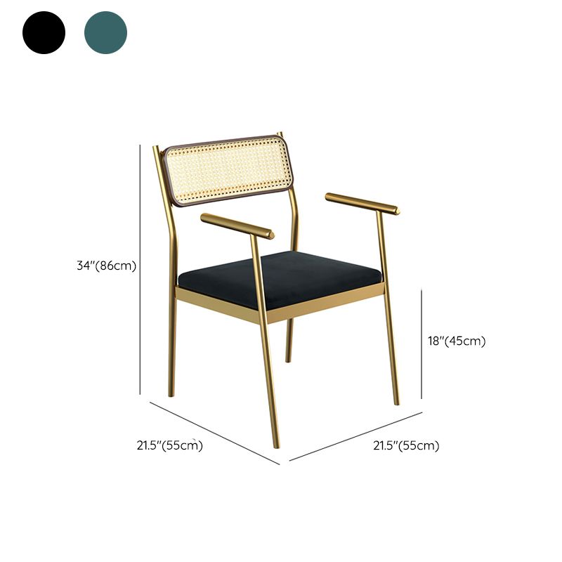 Velvet Armless Dining Chairs Industrial Indoor Open Back Chair