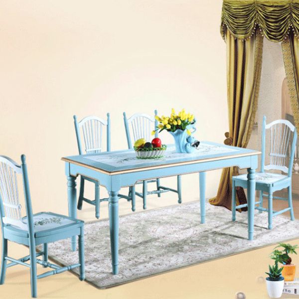 Mid-Century Modern Dining Table Solid Wood Rectangle Dining Table for Home Use