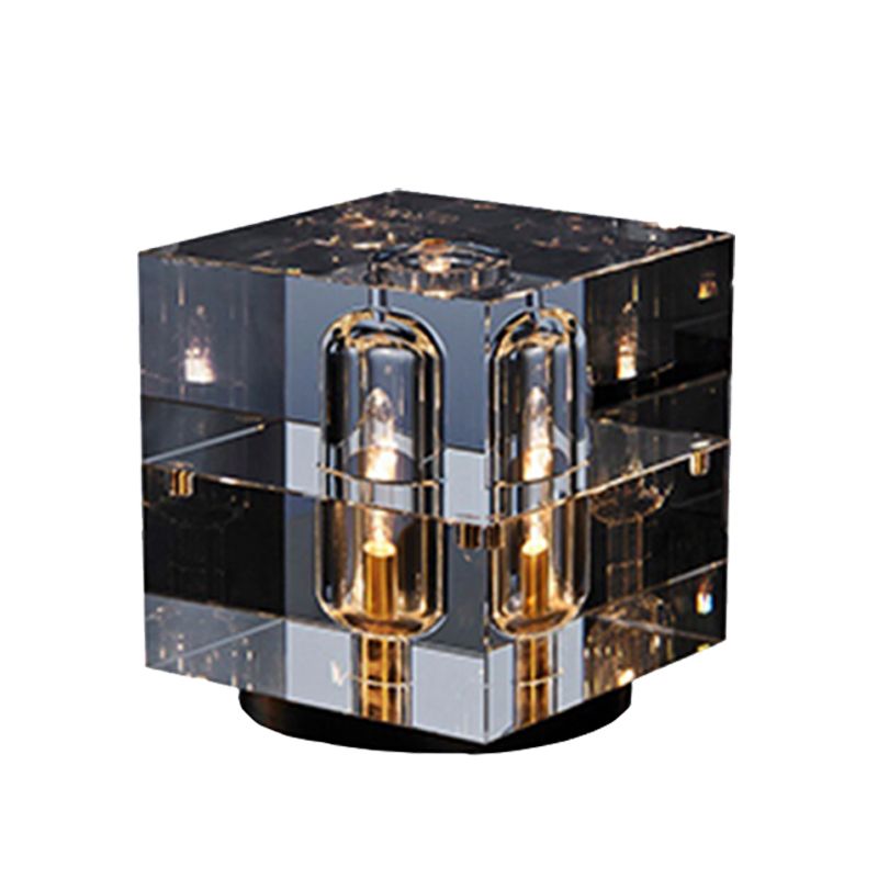 Cubic Living Room Desk Light Clear Hand-Cut Crystal LED Modernism Night Table Lamp