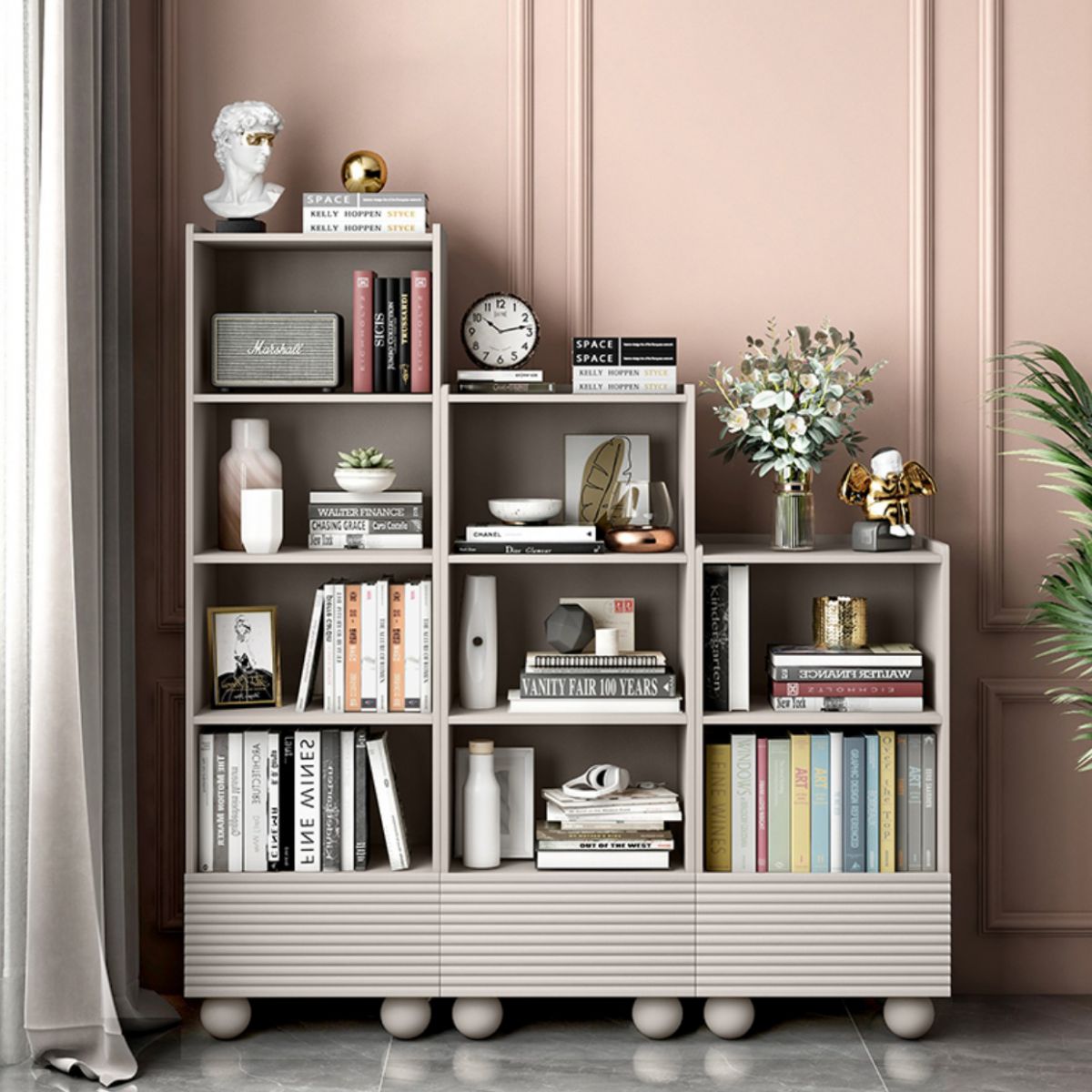 Standard Book Shelf with Drawer Vertical Shelf Bookcase for Office