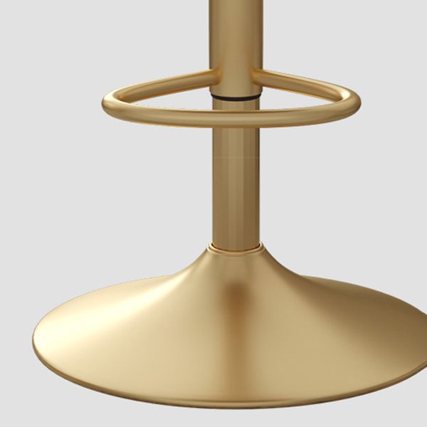 Adjustable Glam Bar Stool Footrest Low Back Upholstered Indoor Counter Stool