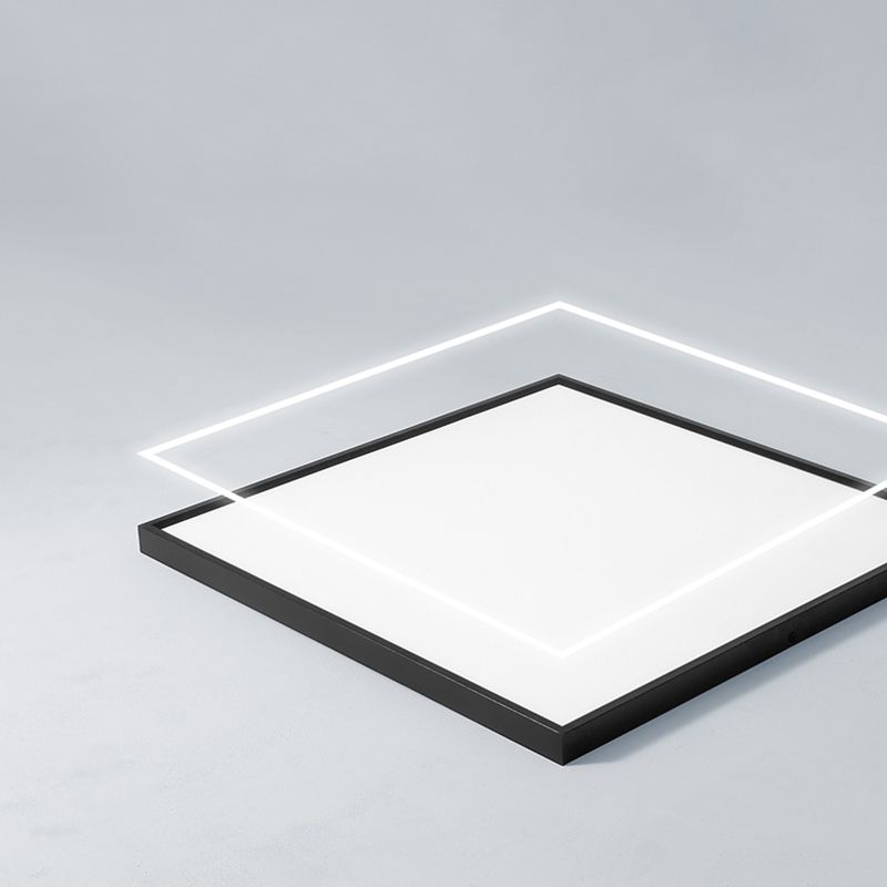 Plafonnier LED carré moderne à 1 lumière en aluminium pour bureau