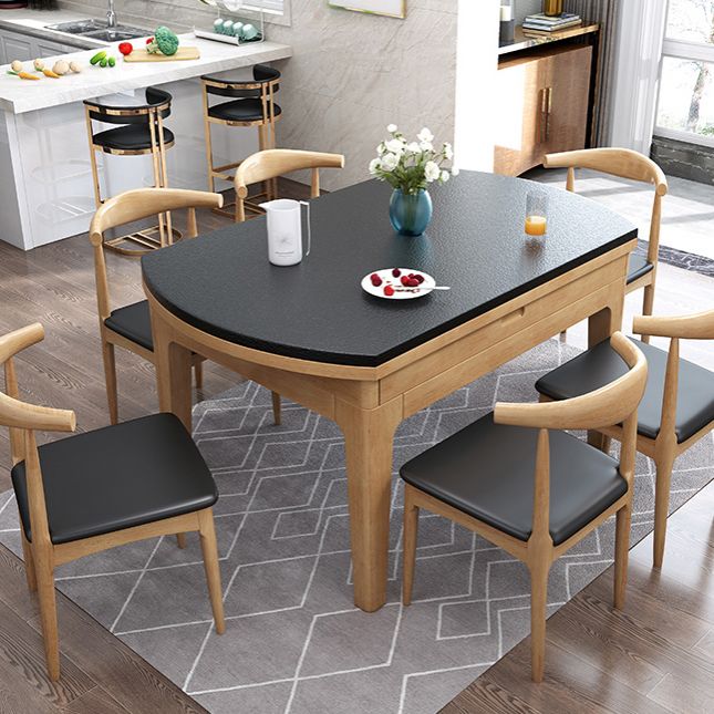 Round Dining Site Table Contemporary Style Stone Furniture with Drop-Leaf