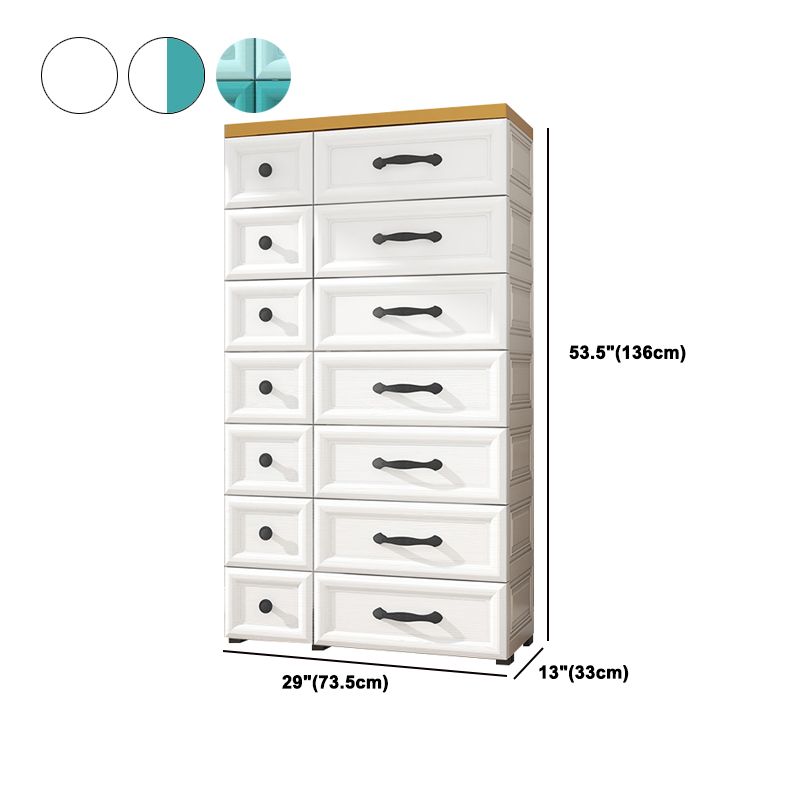 Modern Style Non-Hanging Armoire Plastic Wardrobe Closet with Drawers