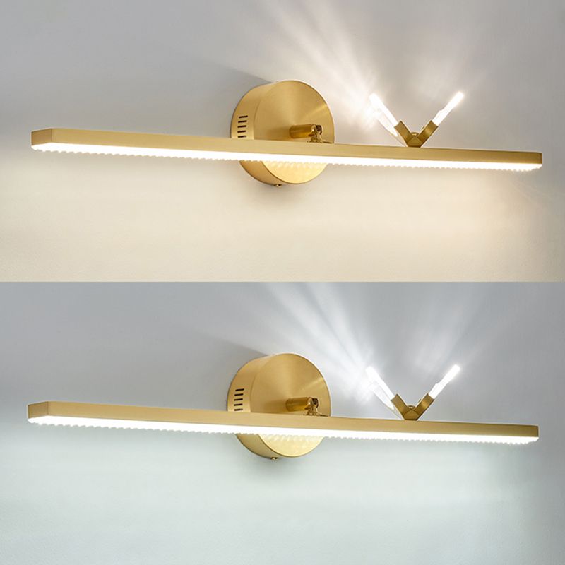 Moderne minimalistische stromliniende Wand montierte Waschtischlichter Kupfer Waschtischwandleuchten für Badezimmer