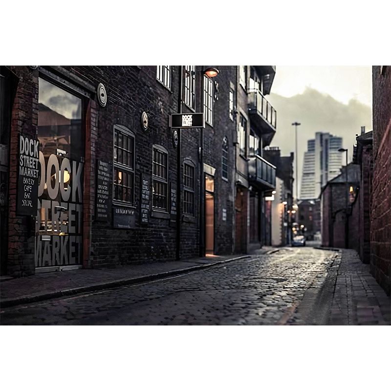 Retro Street Wall Art for Restaurant Decoration Nordic Wall Mural, Made to Measure