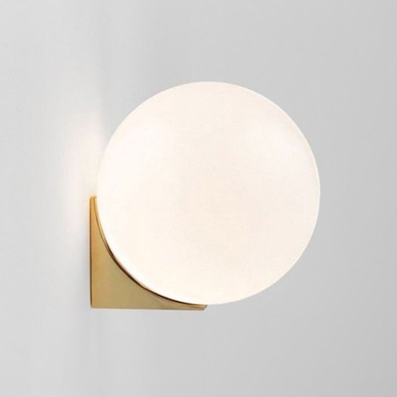 Glass Spherical Wall Lighting Fixture Simplicity Style Sconce Light Fixture in White
