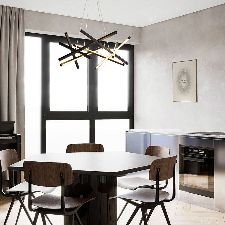 Lumo a pendente lampadario impilato Luce contemporanea LED in metallo a sospensione Luce a sospensione