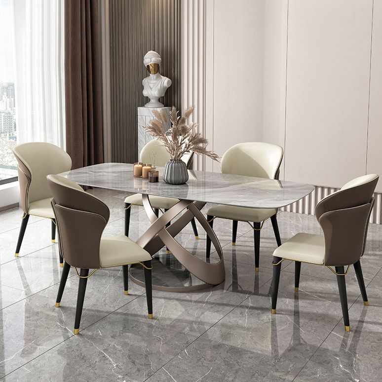 Nordic 1/4/5/6 Pieces Rectangle Dining Set Sintered Stone Top Dinette Table Set