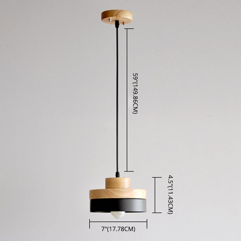 Style japonais en bois suspendu métal dôme suspension suspension pour la cuisine