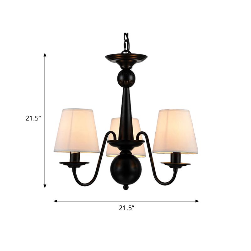 Lampada il lampadario 3/5/6 luci lampada tradizionale in tessuto bianco conico lampada a sospensione per soggiorno