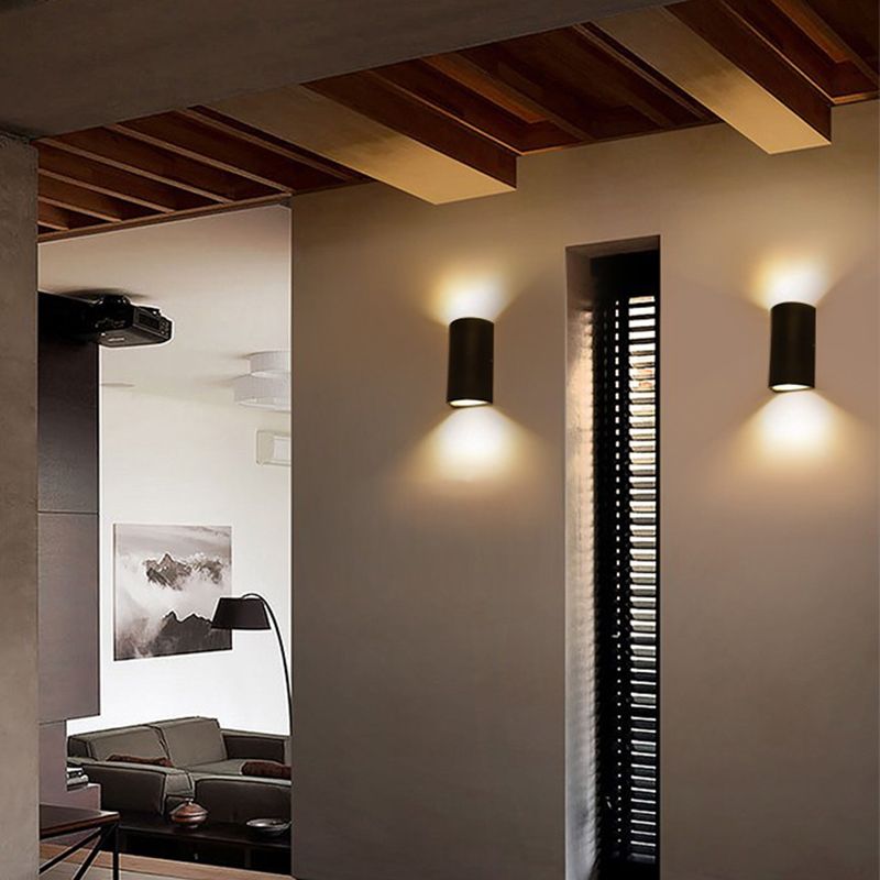 Aluminum Geometric Shaped Wall Sconce Minimalistic Black LED Wall Mount Light for Patio