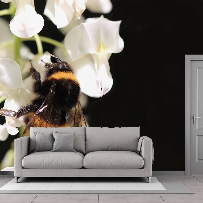 Customized Wisteria Mural Wall Covering Eco-friendly Wallpaper for Bedroom