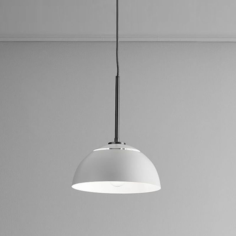 Macaron Domed Pendant Lamp Metal 1 Bulb Dining Room Suspension Light with Vent Design