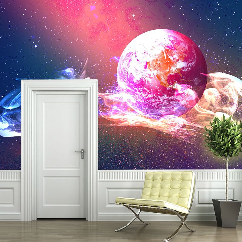 Sci-Fi Planet Wall Mural Wallpaper Stain Resistant Wall Decor for Room