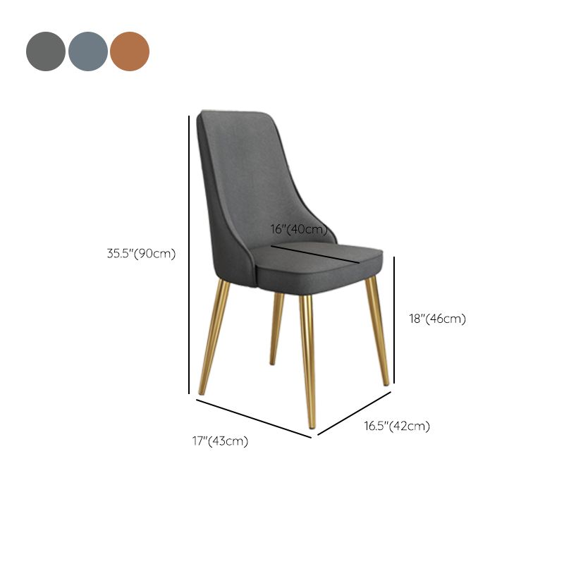 Fabric Dining Side Chair Modern Parsons Armless Chair for Dining Room