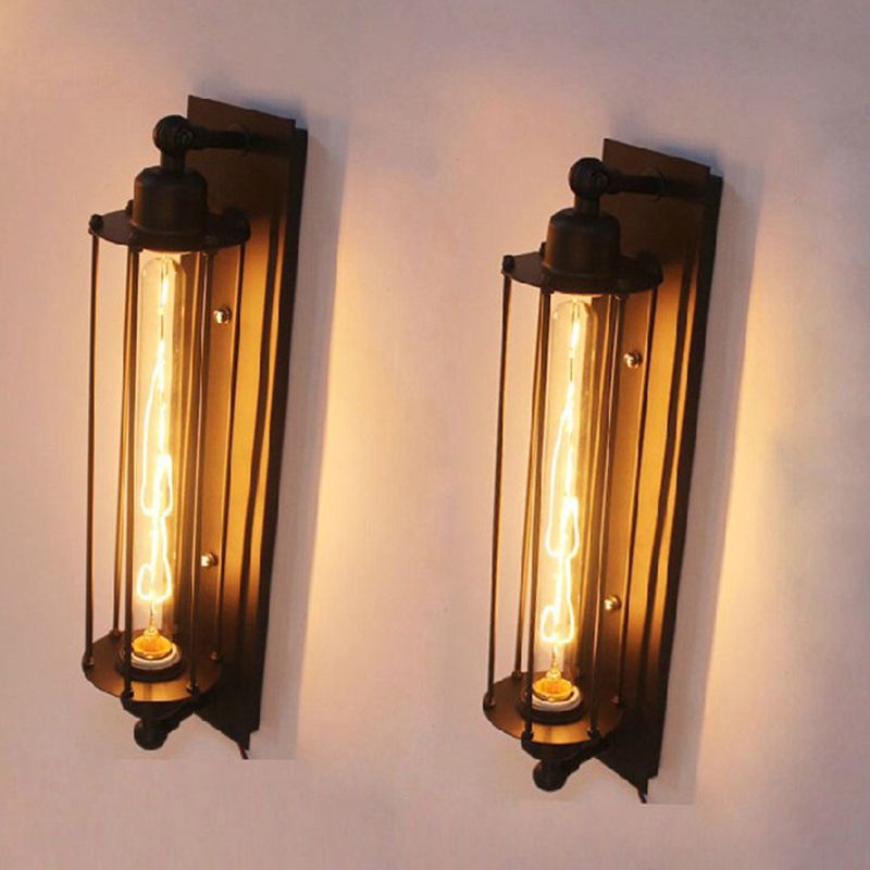 Industrial 1 / 2 / 3 / 4 - Light Wall Mounted Light - Wrought Iron Tube Wall Light