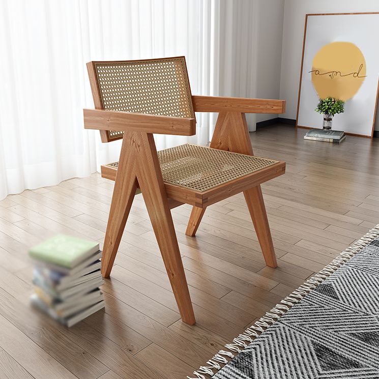 Fauteuil de salle à manger en bois traditionnel, chaises de salle à manger en osier pour usage domestique