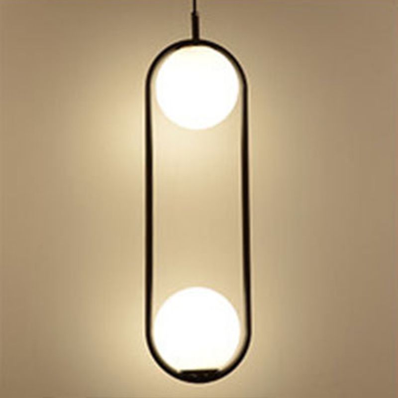 Glass Ball Shaped Hanging Lamp Kit Modern Style 1 Light Suspension Pendant