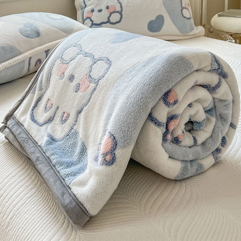Popular Fitted Sheet Cartoon Printed Non-Pilling Fade Resistant Flannel Fitted Sheet