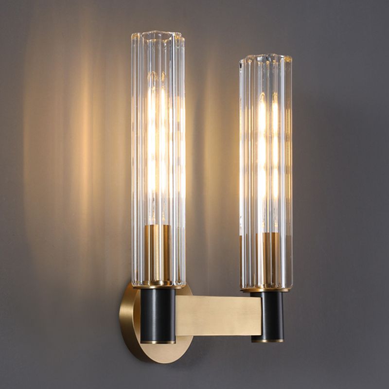 Ultra-modern Cylinder Wall Mount Lighting Clear Glass Wall Mounted Light Fixture for Living Room