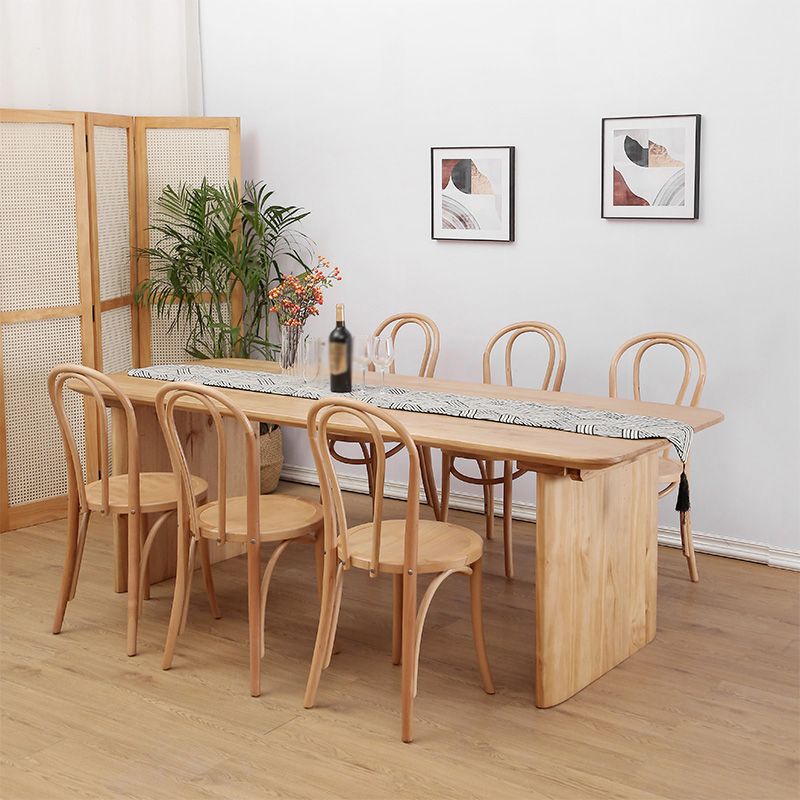 Modern 1/2/5/7 Pieces Rectangle Dining Set Pine Wood Dining Table with Chairs