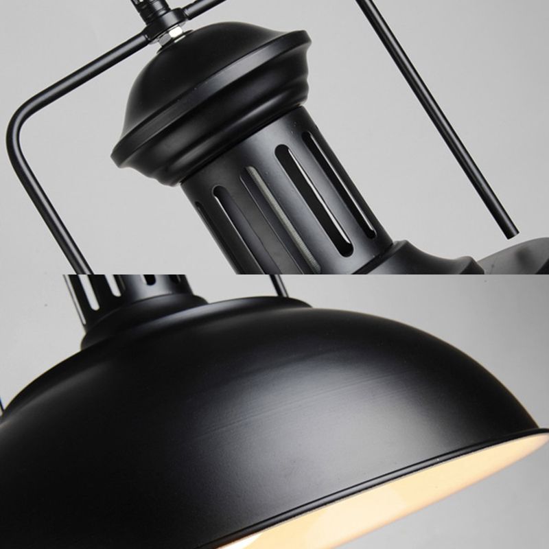 1 Light Dome Costil Pendiente de estilo industrial de metal Accesorios para el restaurante para restaurante