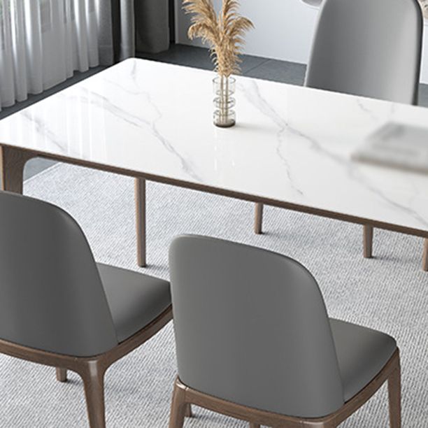 Modern Rectangle Sintered Stone Top Dining Set 1/2/3/4/5/7 Pieces Dining Table with Chairs