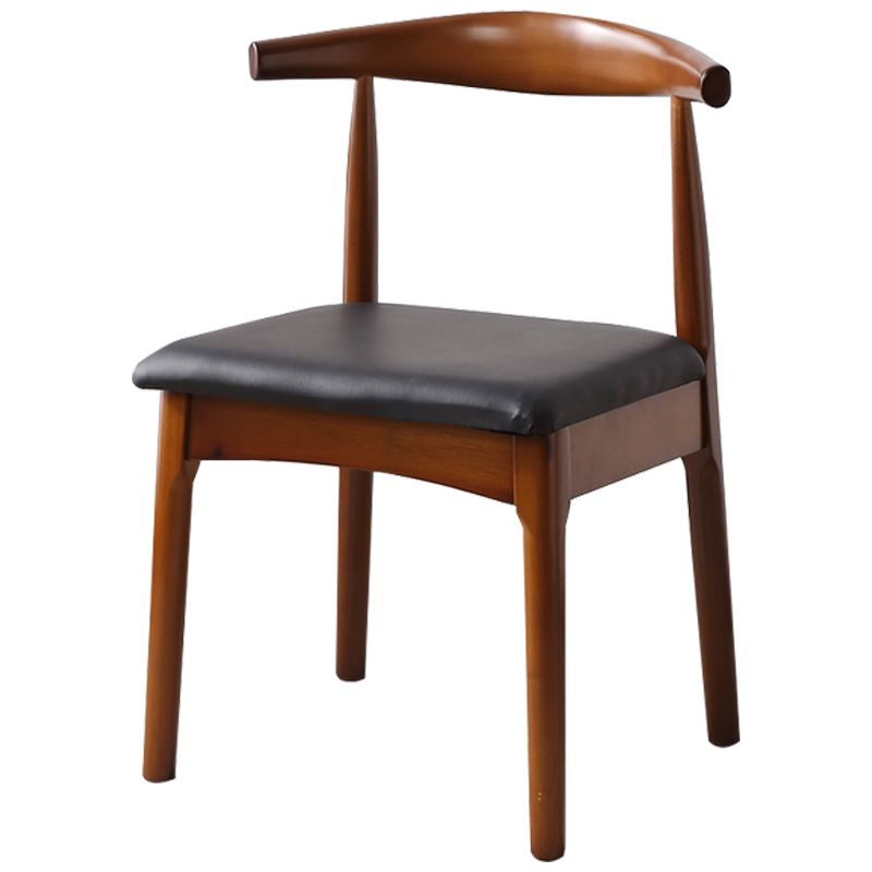 Silla de comedor de madera moderna, silla lateral de piel sintética sin brazos para uso doméstico