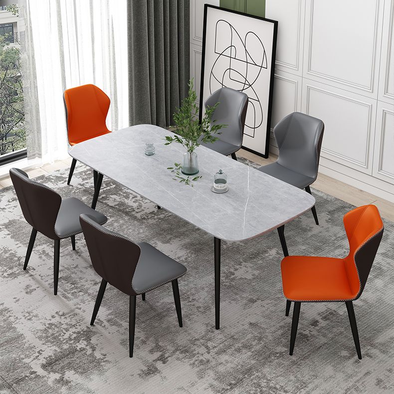 Chaise d'appoint scandinave à oreilles, chaise de salle à manger rembourrée en métal