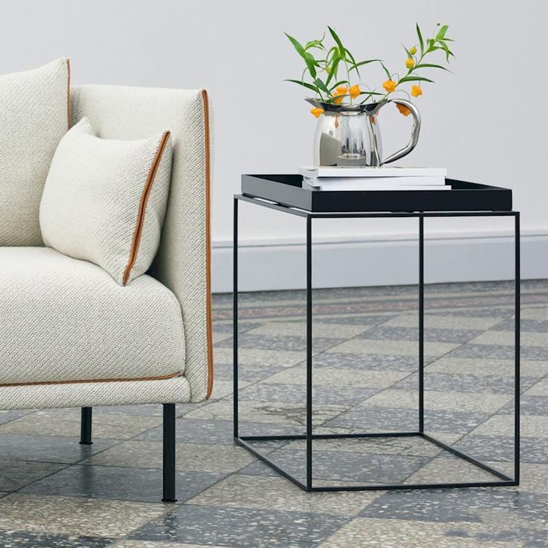 Square Iron Coffee Table Tray Top Simple Frame Cocktail Table