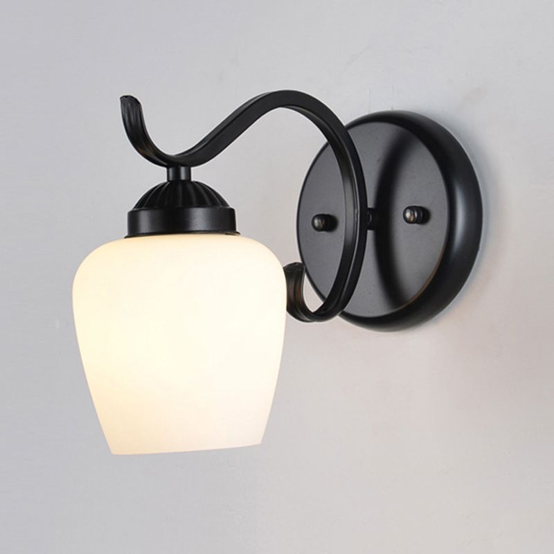 Industrial Style Wall Sconce Grass 1 Light Sconces in Black for Bedroom