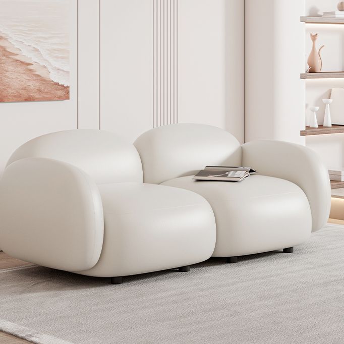 Glam Seating Square Arm White Cushions Standard Living Room Settee