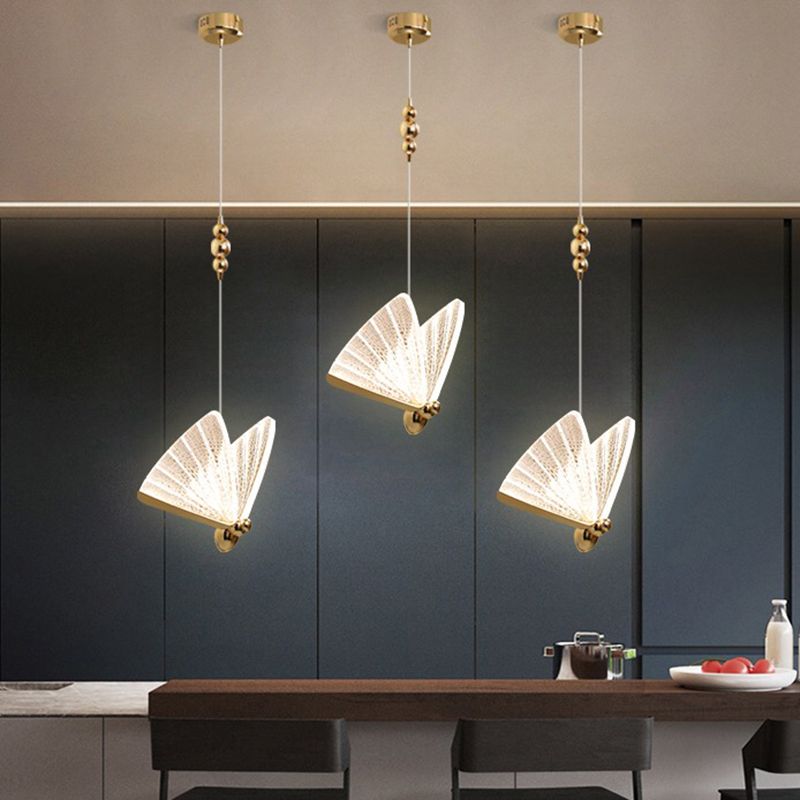 Metal Butterfly Ceiling Pendant Light Modern Style LED Pendant Light Kit for Bedroom