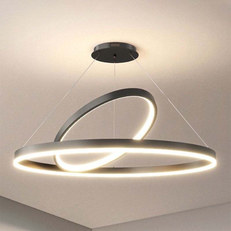 Modern Style Unique Chandelier Metal 2 Light Hanging Lamp for Bedroom