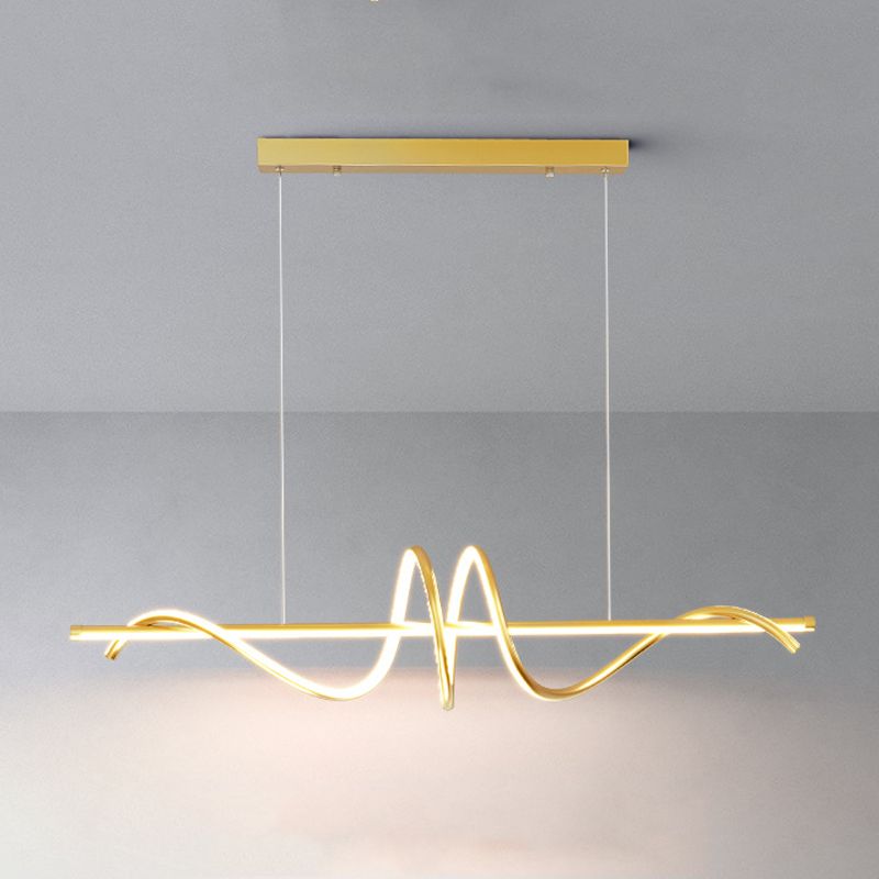 LED Island Lighting Fixture Modern Metal Island Chandelier Light