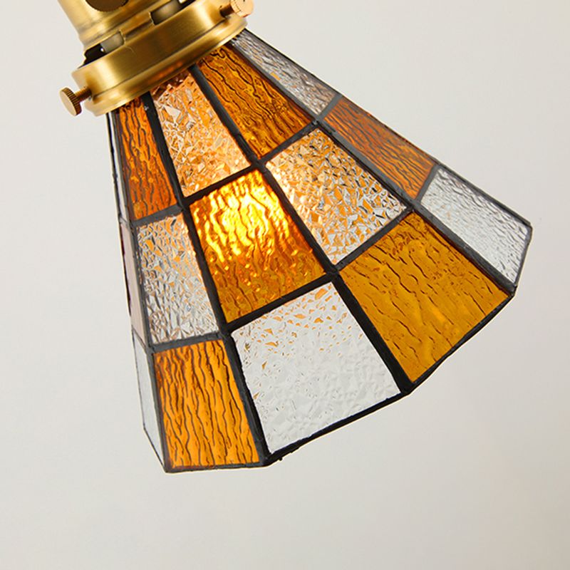 Gearceerde hanger verlichtingsarmatuur Tiffany -stijl gebrandschilderd glasvering hanglampje